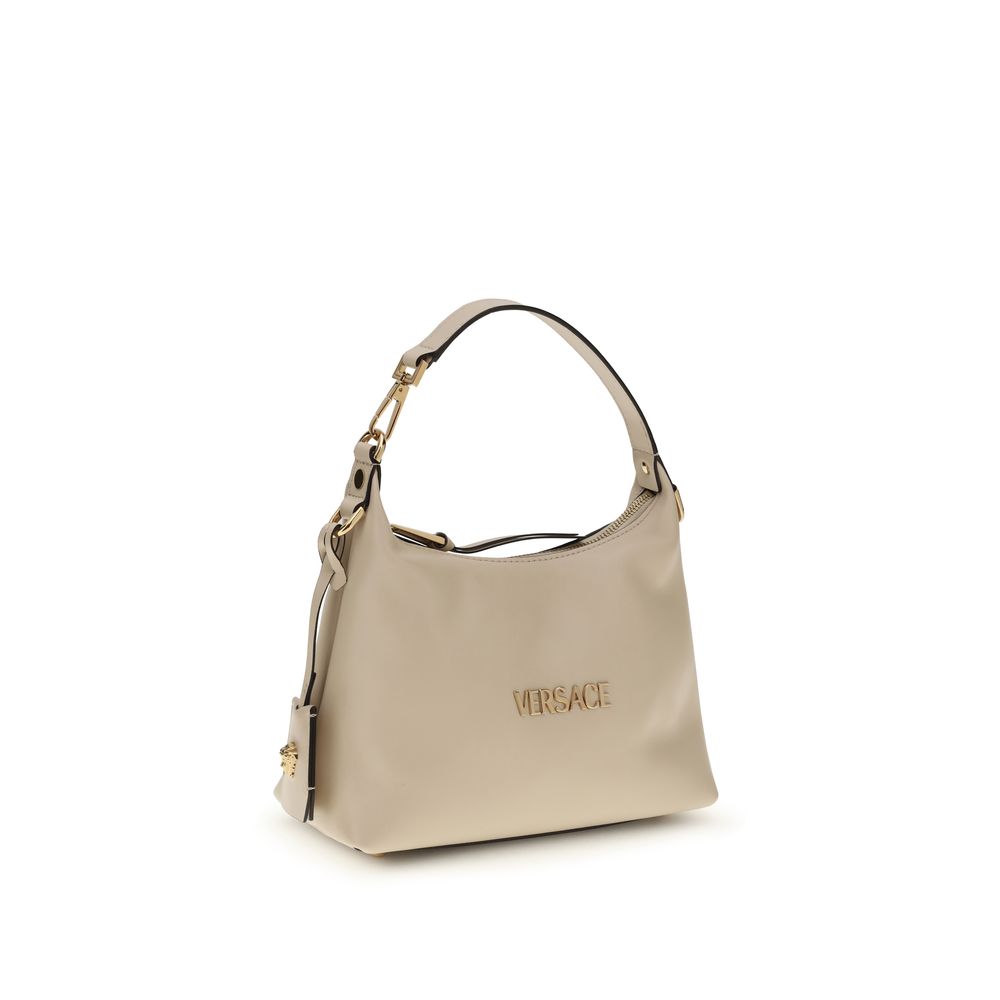 Sac à main Bos Taurus en cuir de veau beige Versace
