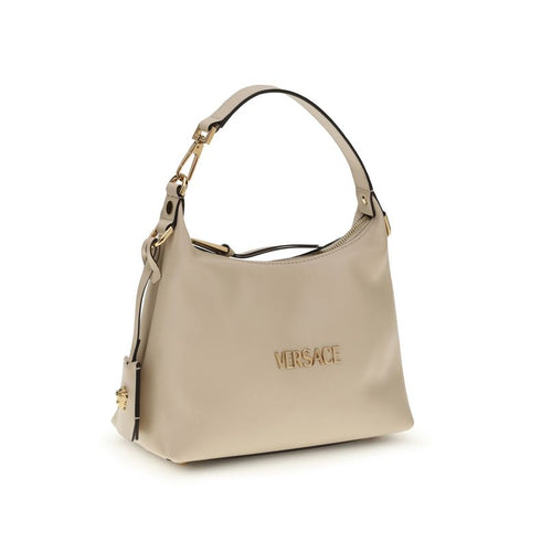 Bolso de mano Bos Taurus de piel de becerro beige Versace