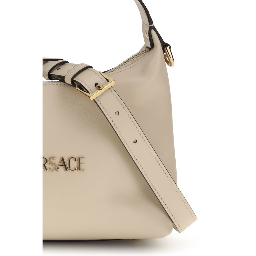Sac à main Bos Taurus en cuir de veau beige Versace