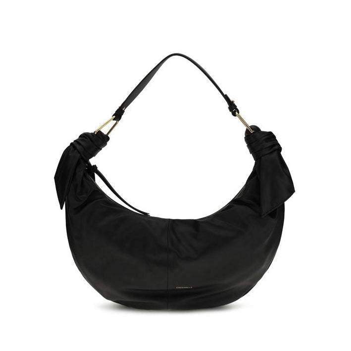 Bolso de hombro Bos Taurus de piel de becerro negra Coccinelle