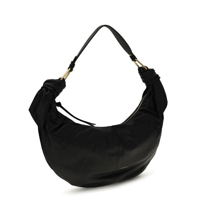 Bolso de hombro Bos Taurus de piel de becerro negra Coccinelle
