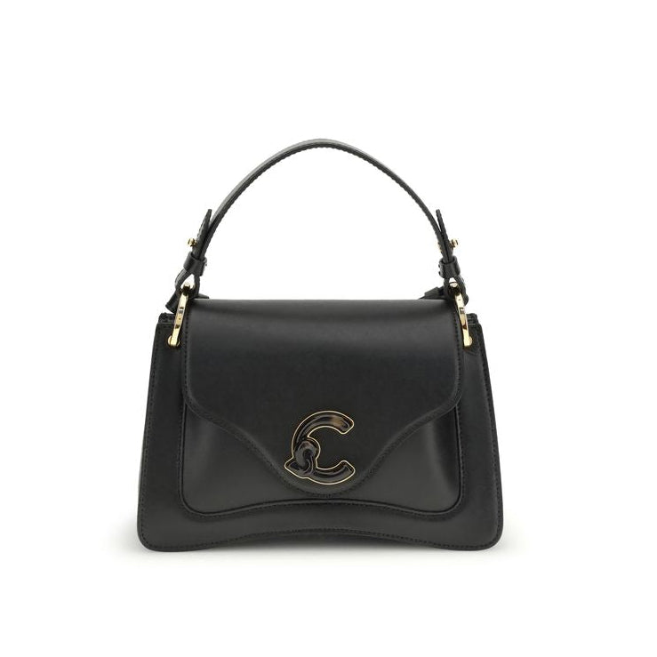 Bolso de hombro Bos Taurus de piel de becerro negra Coccinelle