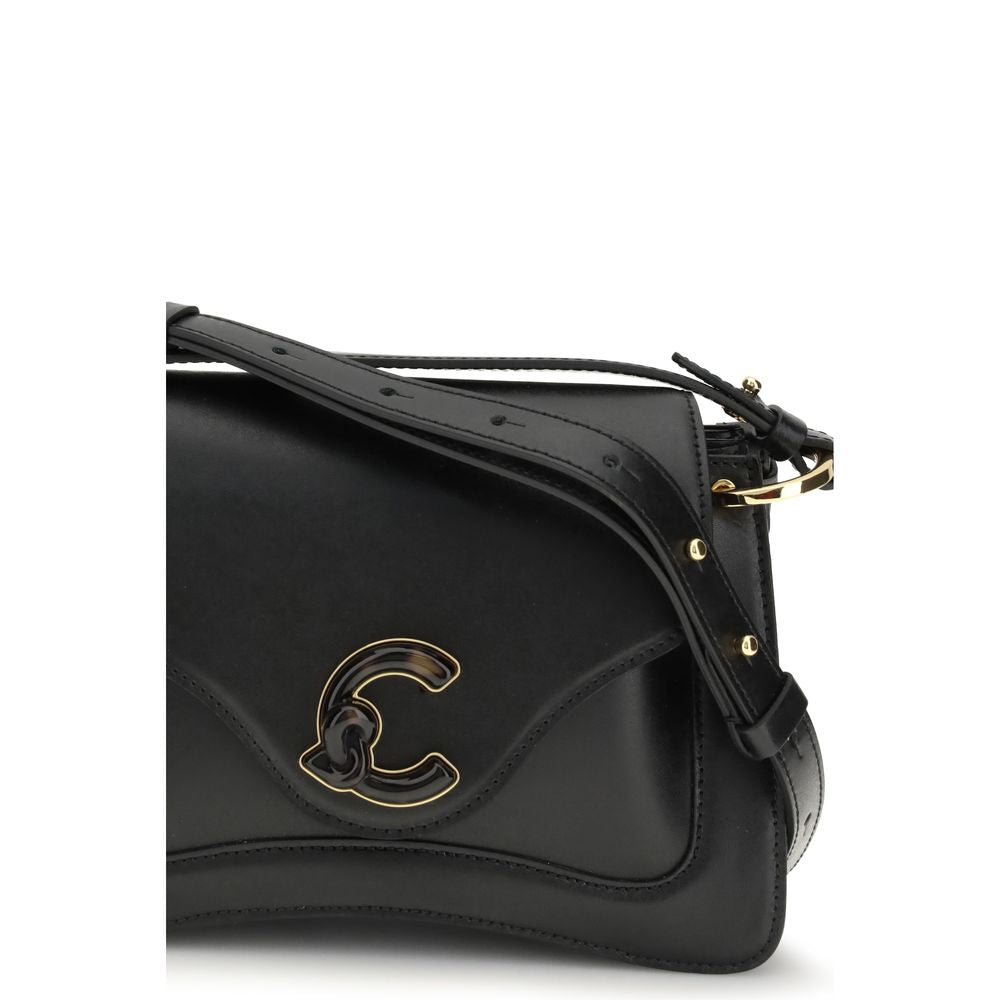 Bolso de hombro Bos Taurus de piel de becerro negra Coccinelle