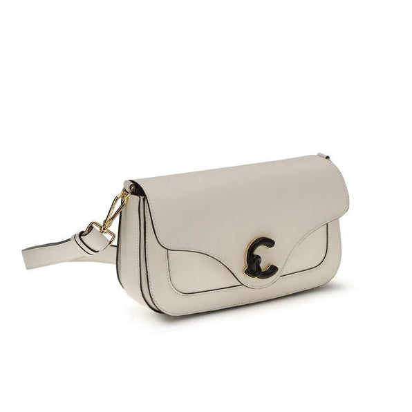 Sac bandoulière Bos Taurus en cuir de veau blanc Coccinelle