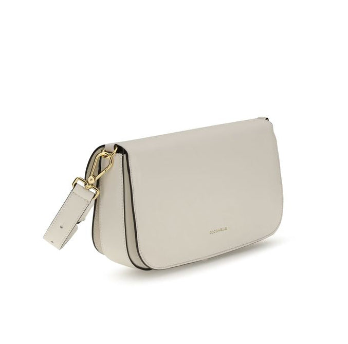 Sac bandoulière Bos Taurus en cuir de veau blanc Coccinelle