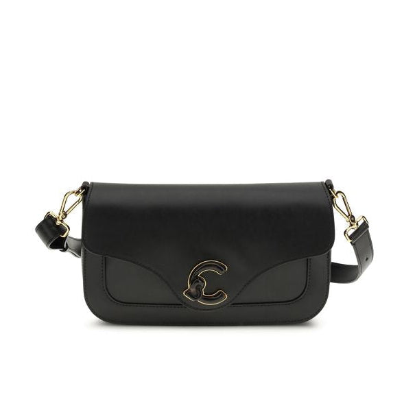 Sac bandoulière Bos Taurus en cuir de veau noir Coccinelle