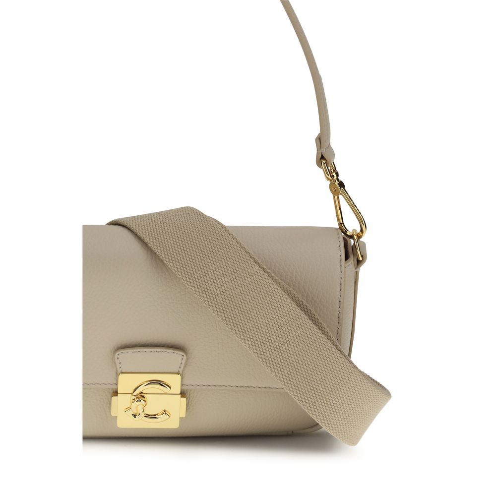 Sac bandoulière Bos Taurus en cuir de veau beige Coccinelle