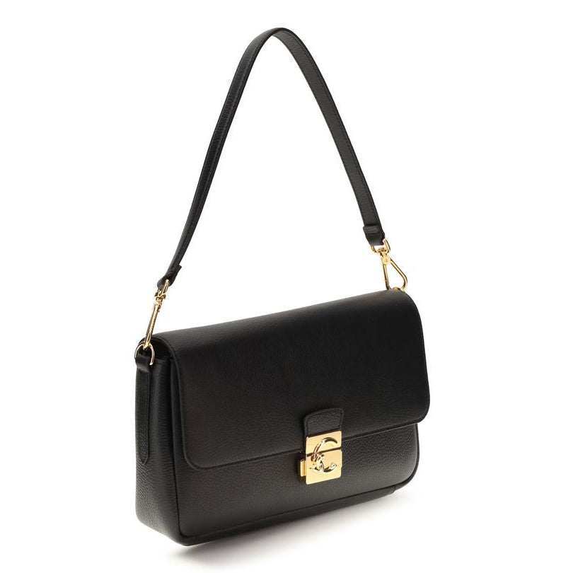 Sac bandoulière Bos Taurus en cuir de veau noir Coccinelle
