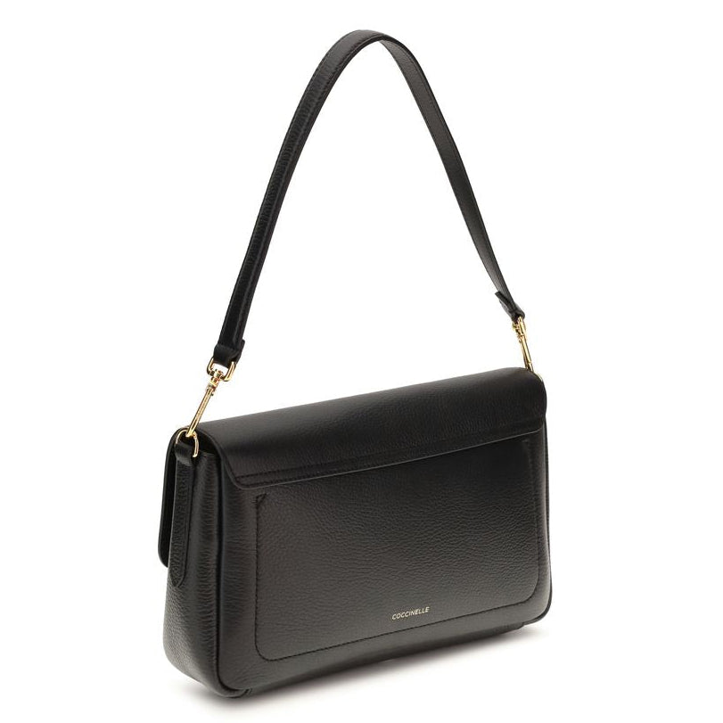 Sac bandoulière Bos Taurus en cuir de veau noir Coccinelle