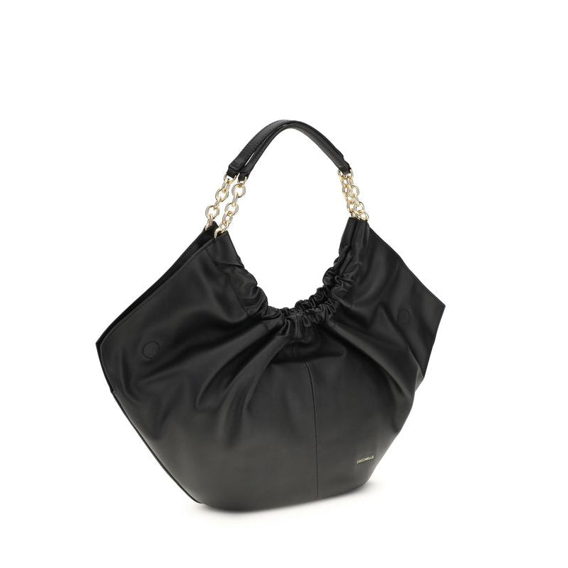Bolso de hombro Bos Taurus de piel de becerro negra Coccinelle