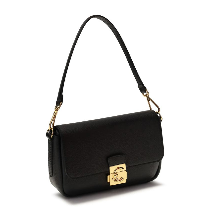 Sac bandoulière Bos Taurus en cuir de veau noir Coccinelle