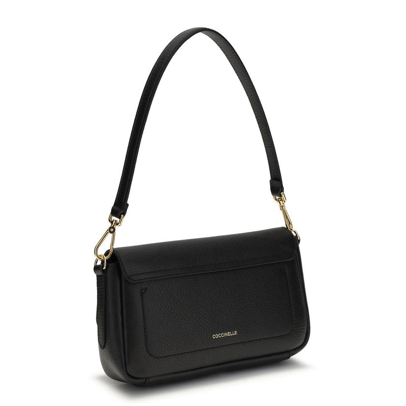 Sac bandoulière Bos Taurus en cuir de veau noir Coccinelle