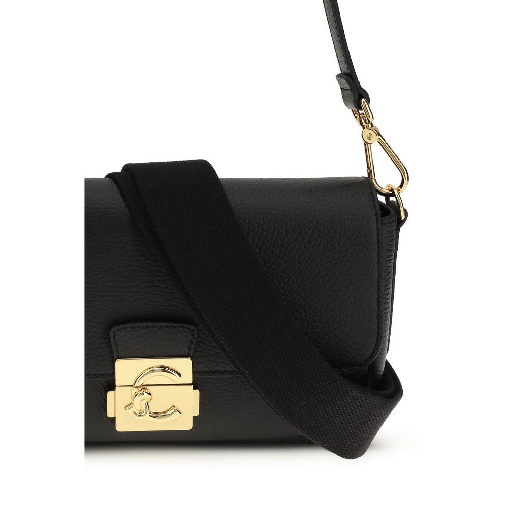Sac bandoulière Bos Taurus en cuir de veau noir Coccinelle