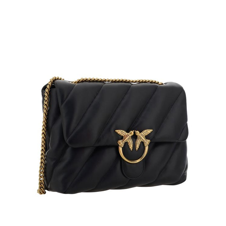 Sac bandoulière Bos Taurus en cuir de veau noir Pinko
