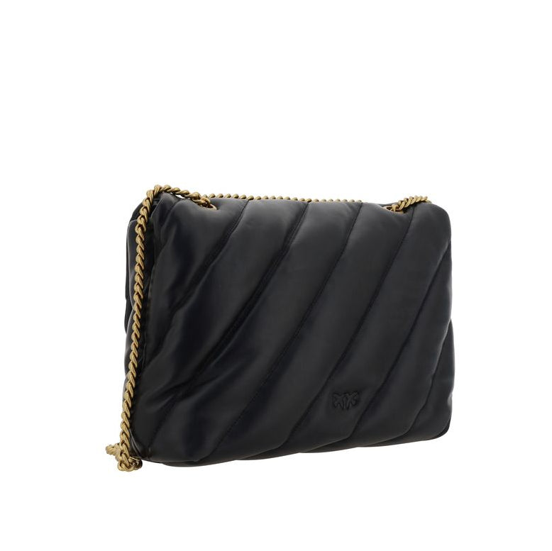 Sac bandoulière Bos Taurus en cuir de veau noir Pinko