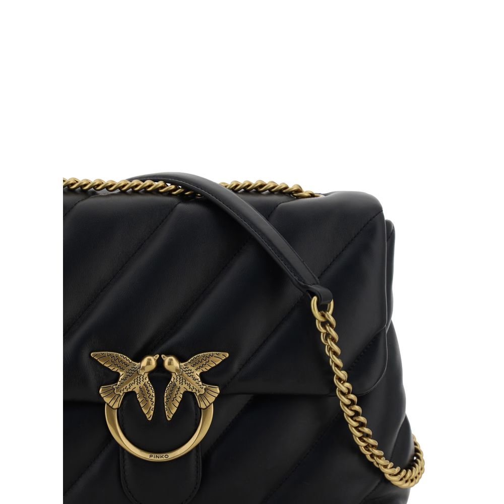 Sac bandoulière Bos Taurus en cuir de veau noir Pinko