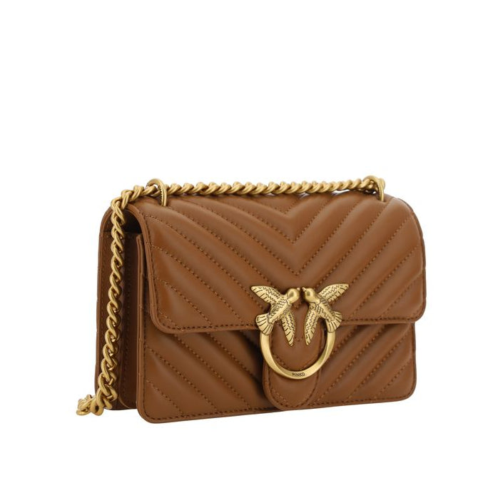 Sac bandoulière Bos Taurus en cuir de veau marron Pinko