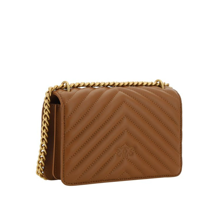Sac bandoulière Bos Taurus en cuir de veau marron Pinko