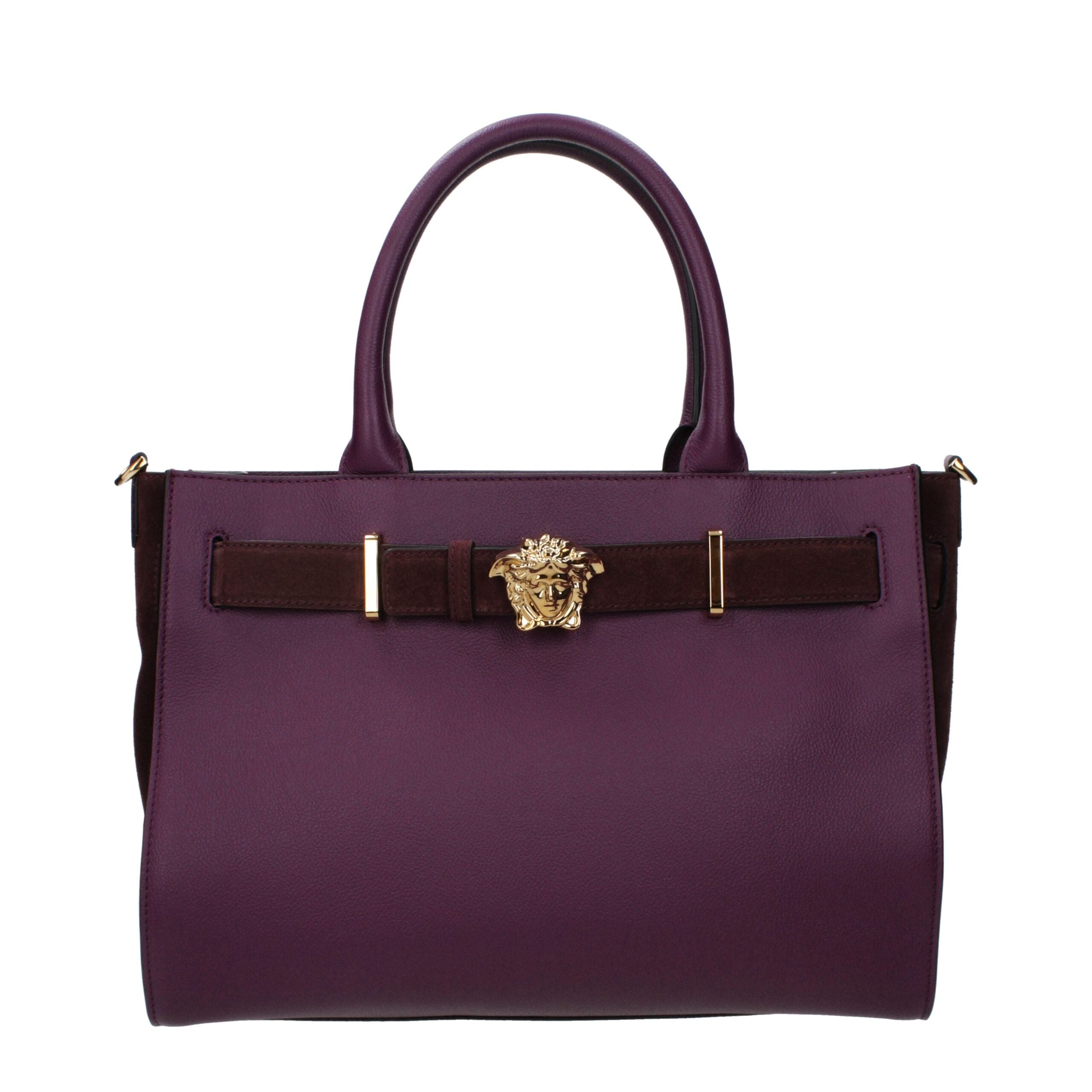 Sac à main en cuir violet Versace