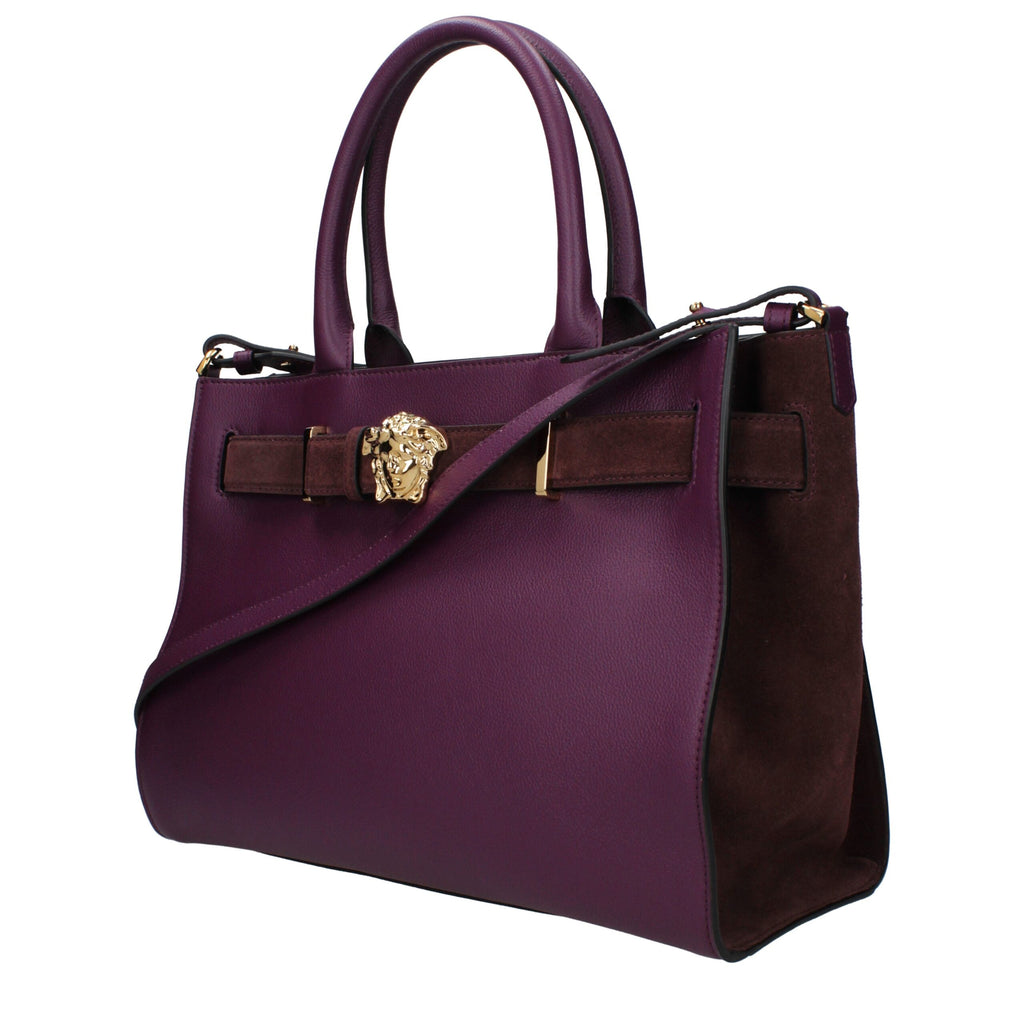 Sac à main en cuir violet Versace