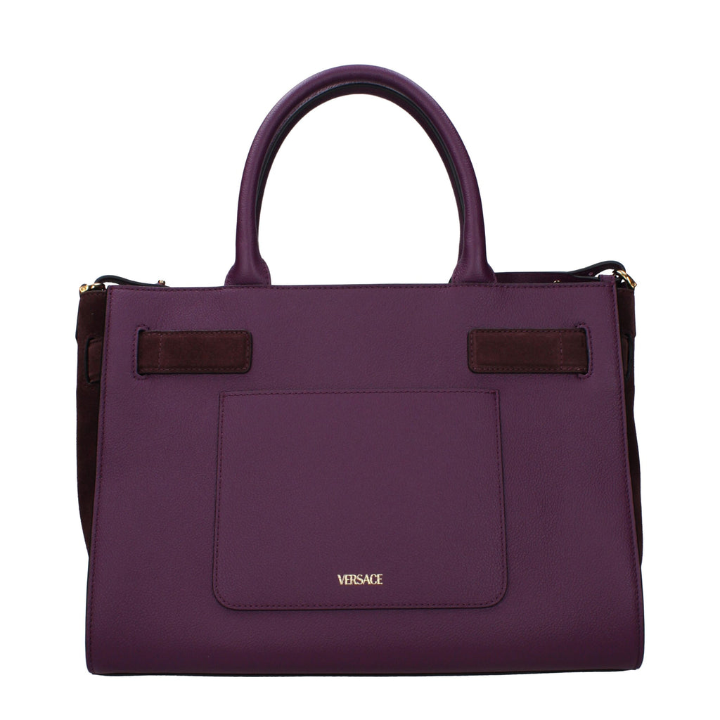 Sac à main en cuir violet Versace