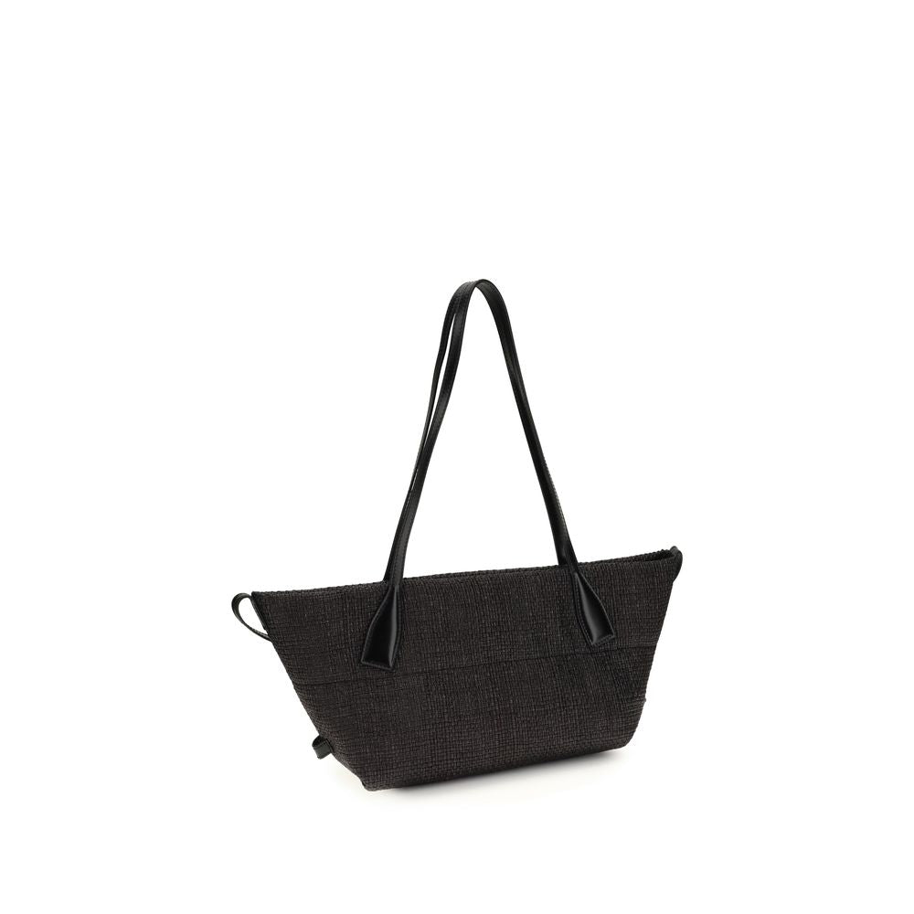 Sac bandoulière en raphia noir Balmain