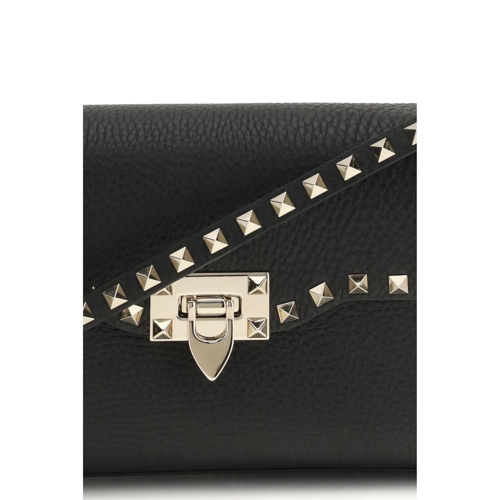 Sac bandoulière Bos Taurus en cuir de veau noir Valentino Garavani