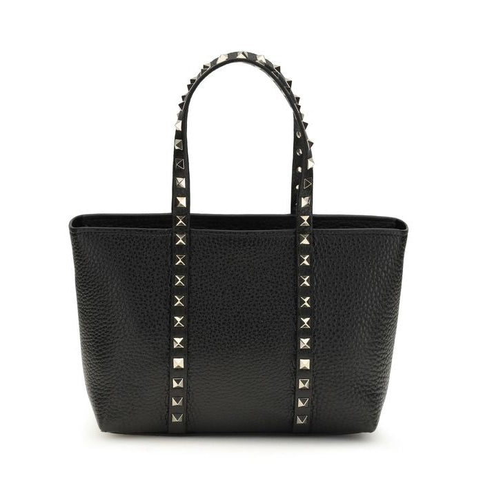Sac à main Bos Taurus en cuir de veau noir Valentino Garavani