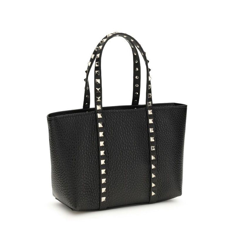 Sac à main Bos Taurus en cuir de veau noir Valentino Garavani