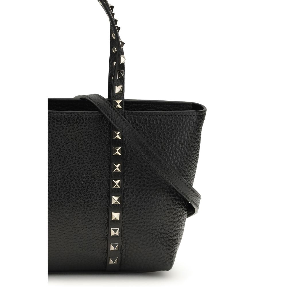 Sac à main Bos Taurus en cuir de veau noir Valentino Garavani