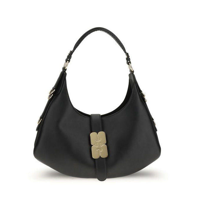 Bolso bandolera Bos Taurus de piel de becerro negra Ganni