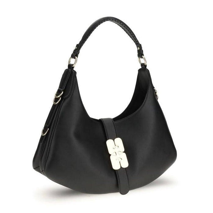 Bolso bandolera Bos Taurus de piel de becerro negra Ganni