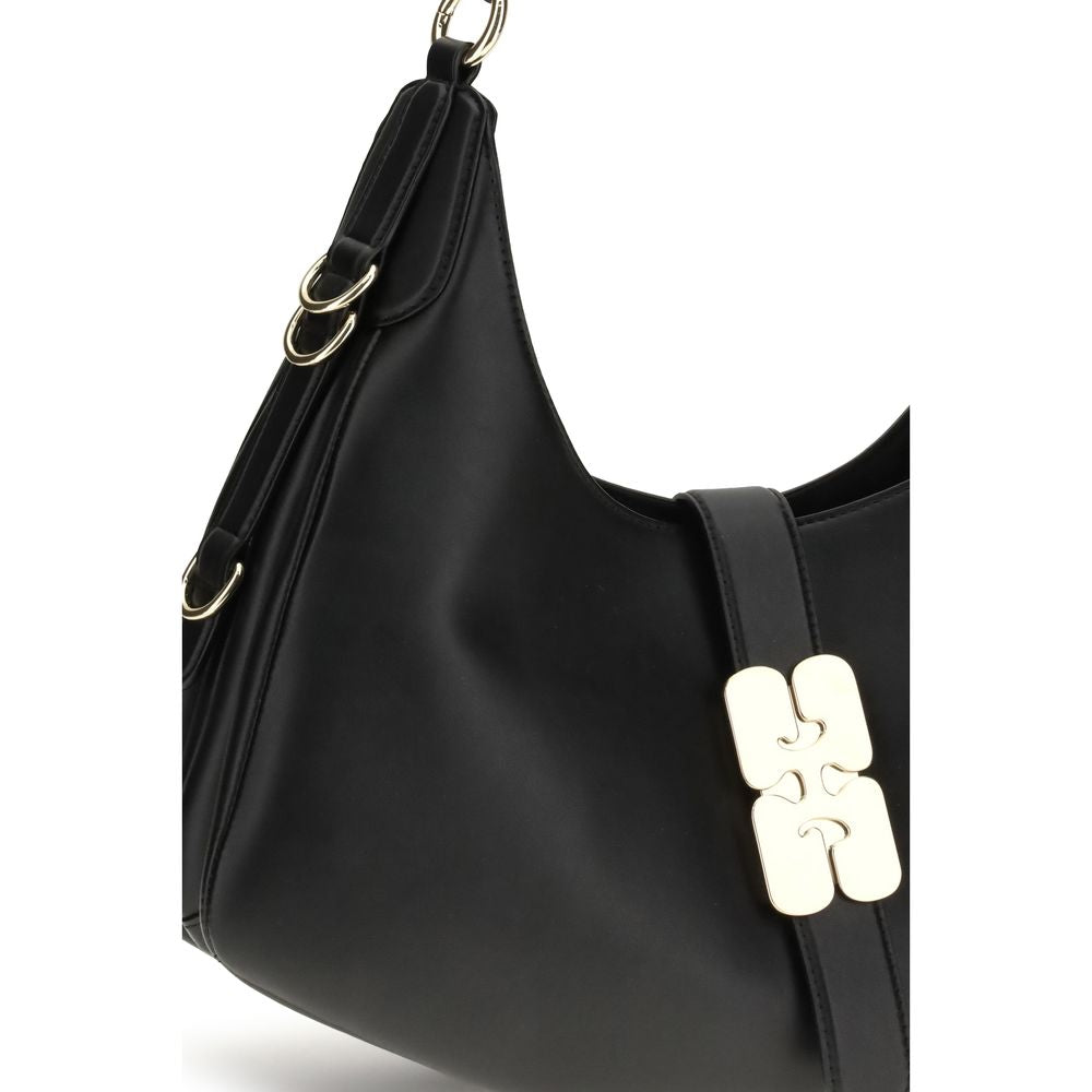 Bolso bandolera Bos Taurus de piel de becerro negra Ganni