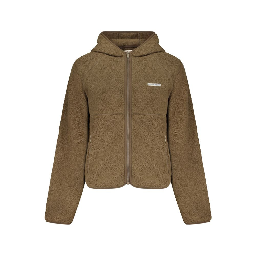 Sweat zippé à capuche marron Guess