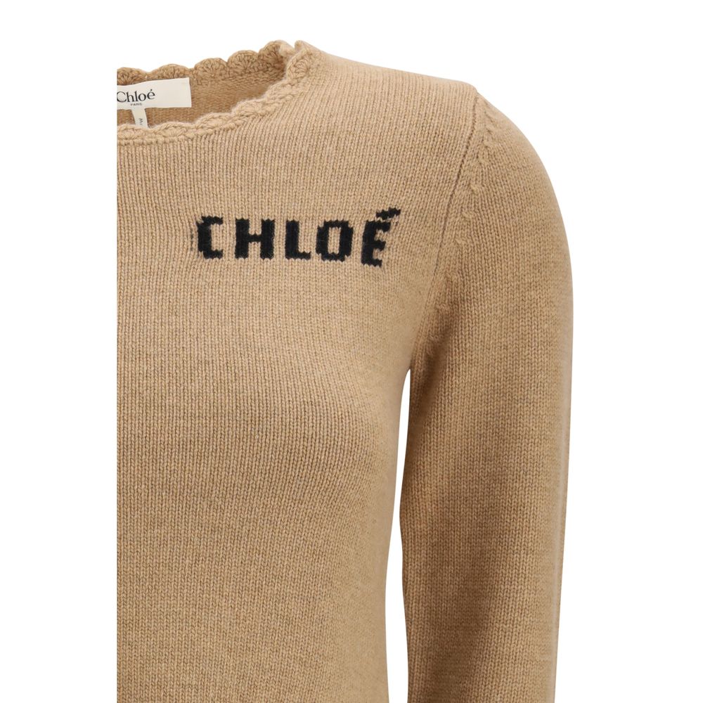 Pull en laine marron Chloé