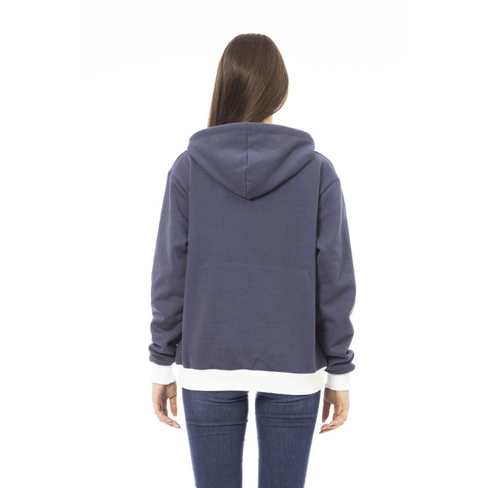 Sweat à capuche en coton bleu marine Baldinini