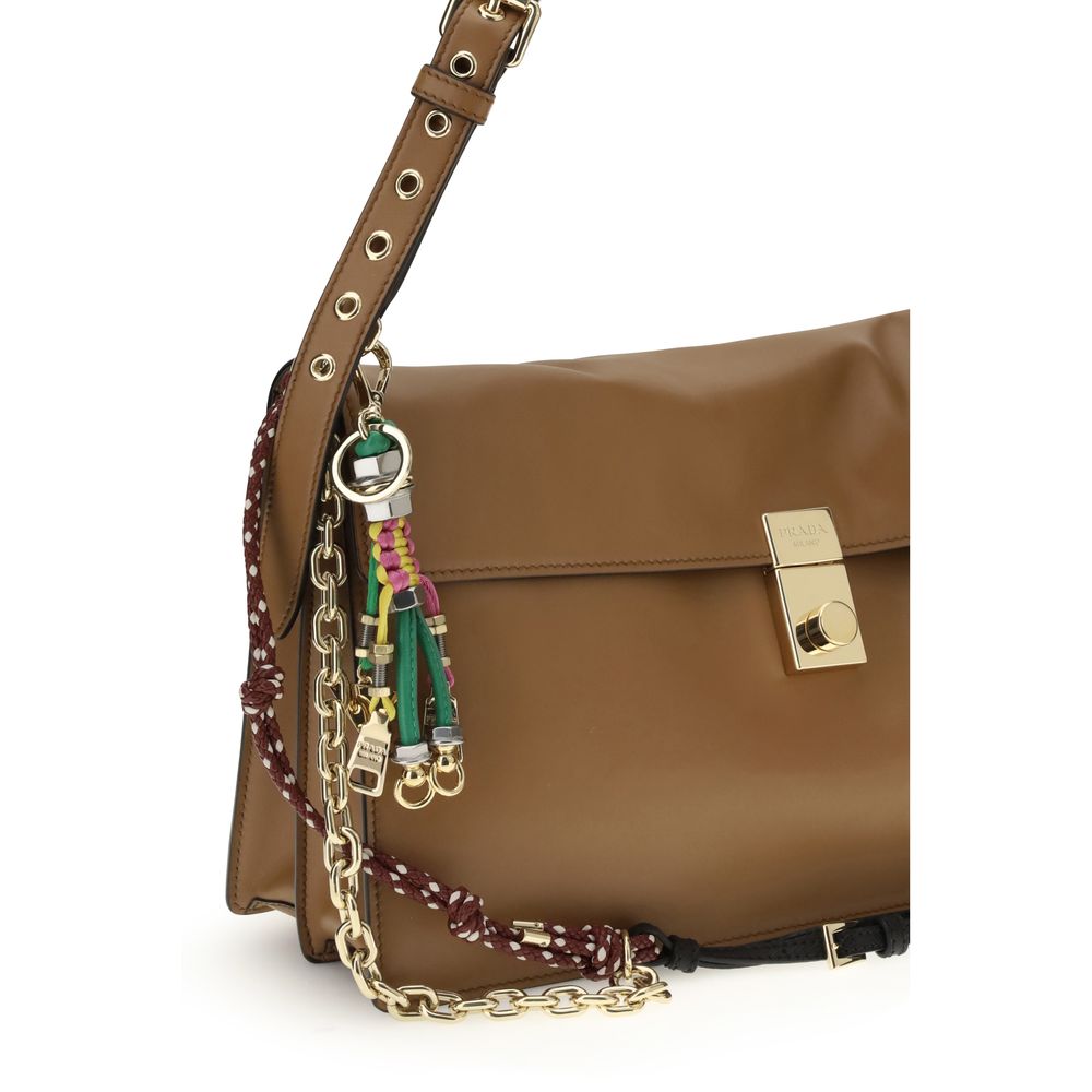 Sac bandoulière Bos Taurus en cuir de veau Prada