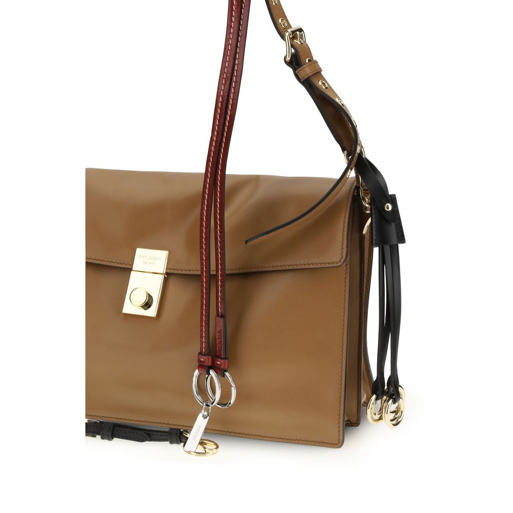 Sac bandoulière Bos Taurus en cuir de veau Prada