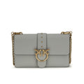 Bolso de hombro Pinko Bos Taurus de piel de becerro gris