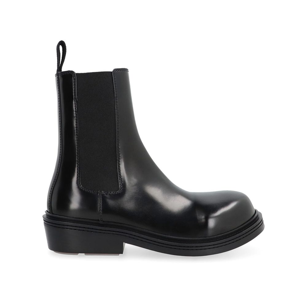 Bottines Chelsea en cuir de veau noir Bottega Veneta
