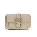 Sac bandoulière Bos Taurus en cuir de veau beige Pinko