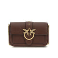 Sac bandoulière Bos Taurus en cuir de veau marron Pinko