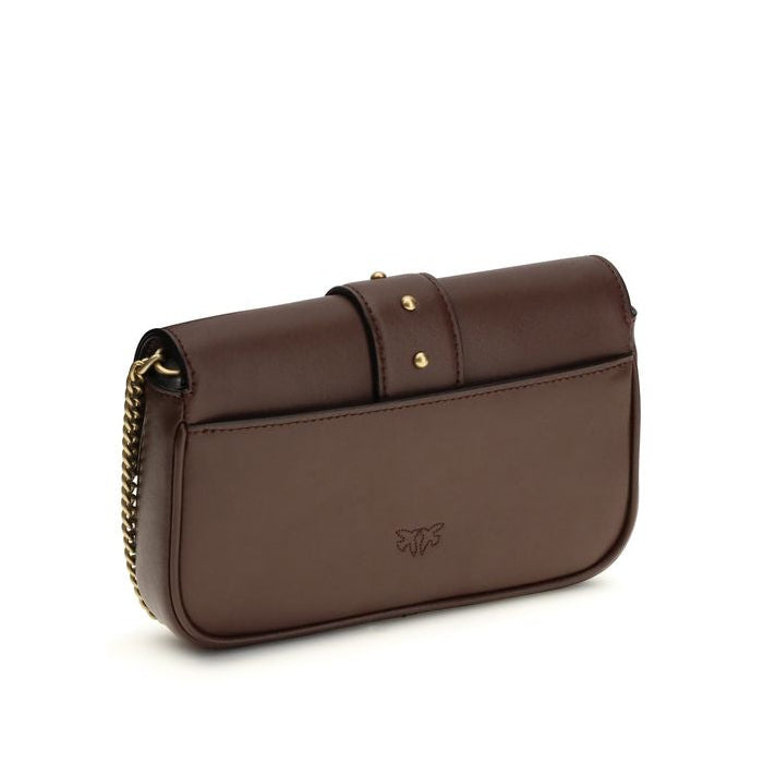Sac bandoulière Bos Taurus en cuir de veau marron Pinko