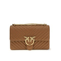 Sac bandoulière Bos Taurus en cuir de veau marron Pinko