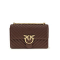 Sac bandoulière Bos Taurus en cuir de veau marron Pinko