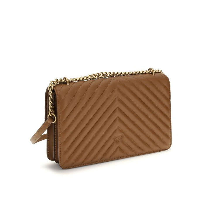 Sac bandoulière Bos Taurus en cuir de veau marron Pinko