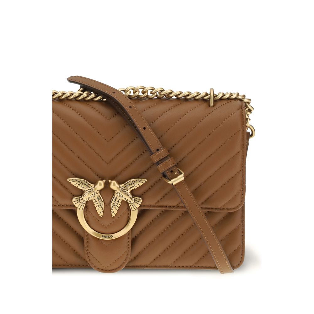 Sac bandoulière Bos Taurus en cuir de veau marron Pinko