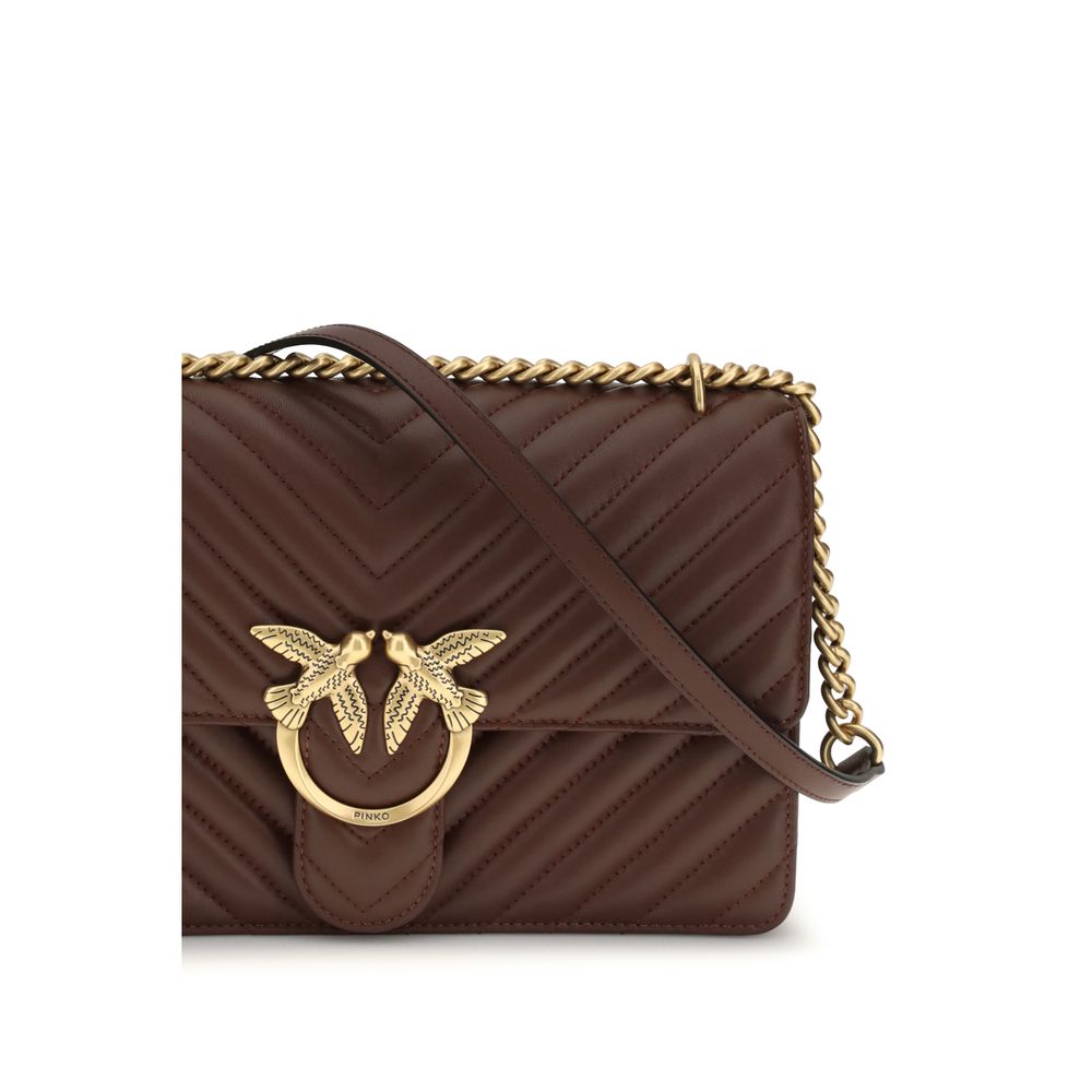 Sac bandoulière Bos Taurus en cuir de veau marron Pinko