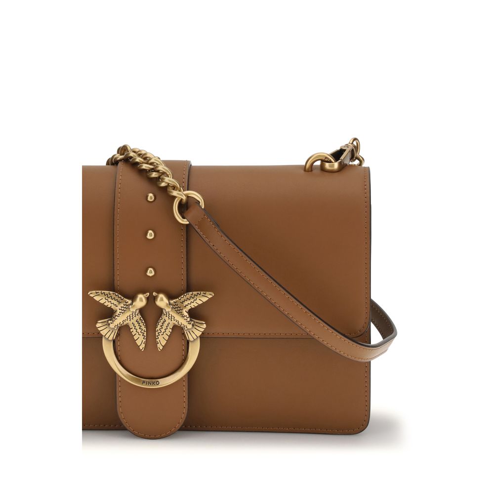 Sac bandoulière Bos Taurus en cuir de veau marron Pinko