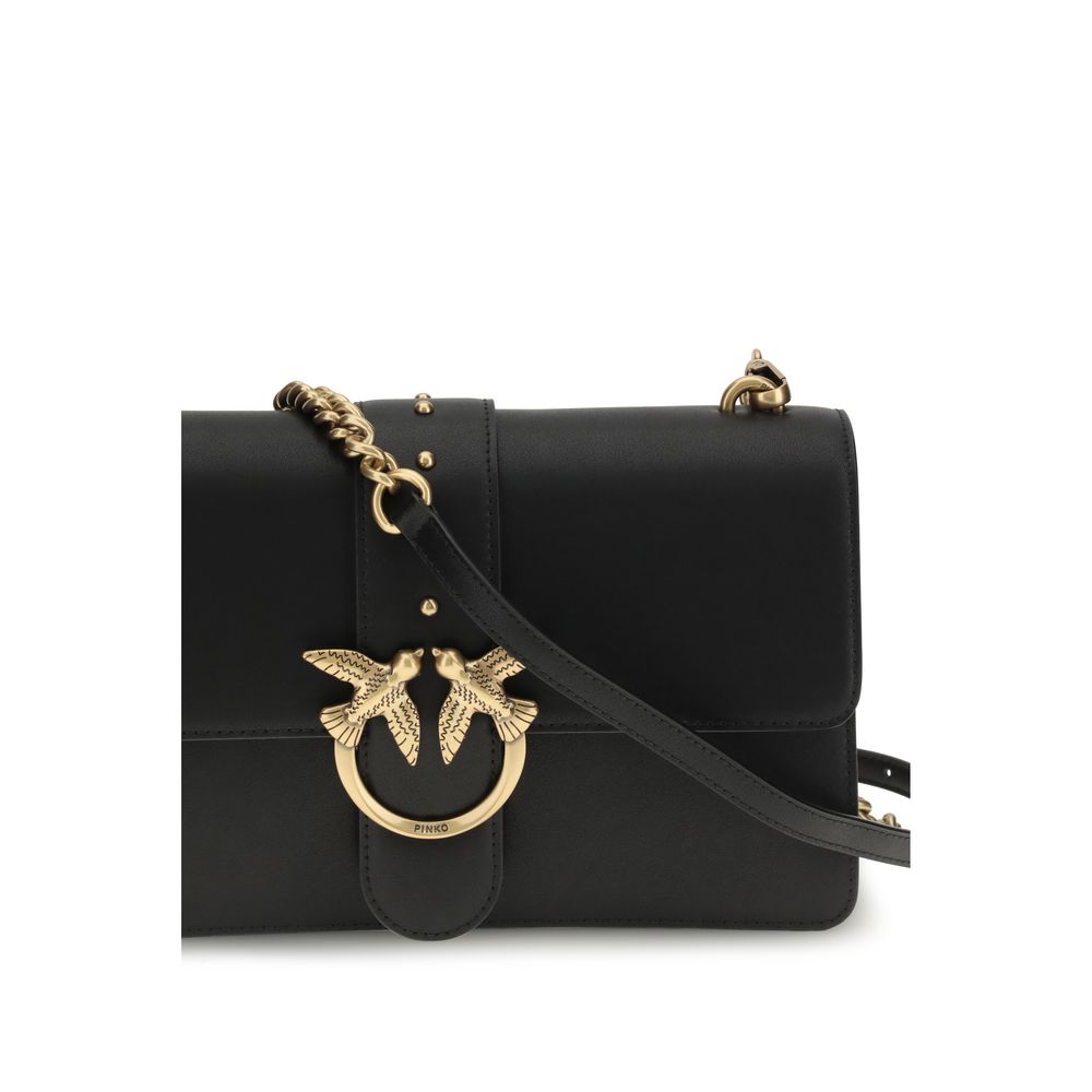 Sac bandoulière Bos Taurus en cuir de veau noir Pinko